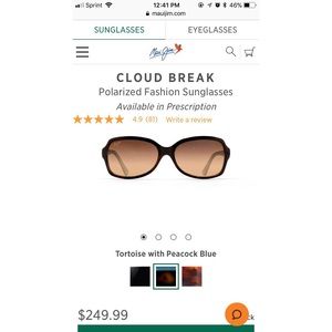 MAUI JIM cloud break tortoise and blue sunglasses